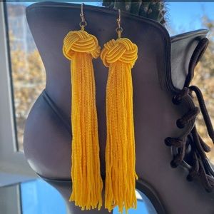 Elegant Bright Yellow Statement Earrings